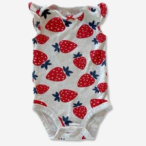 Carter’s Child of Mine Strawberry Print Baby Onesie
